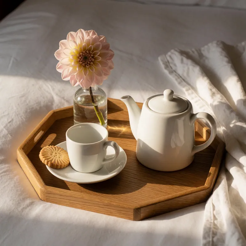 A tray taken up to a room in the afternoon