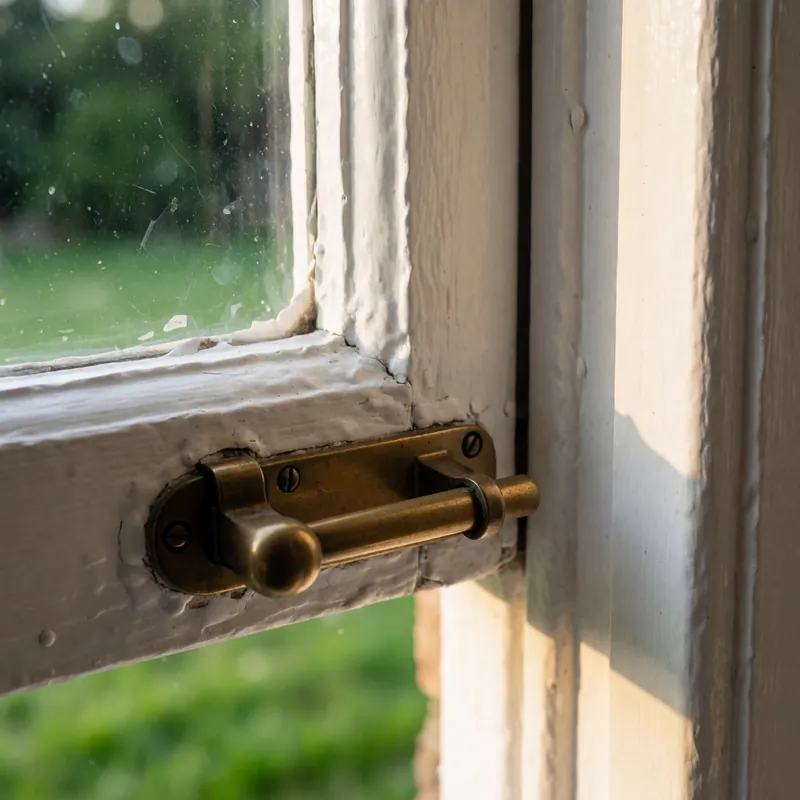 An old brass casement latch
