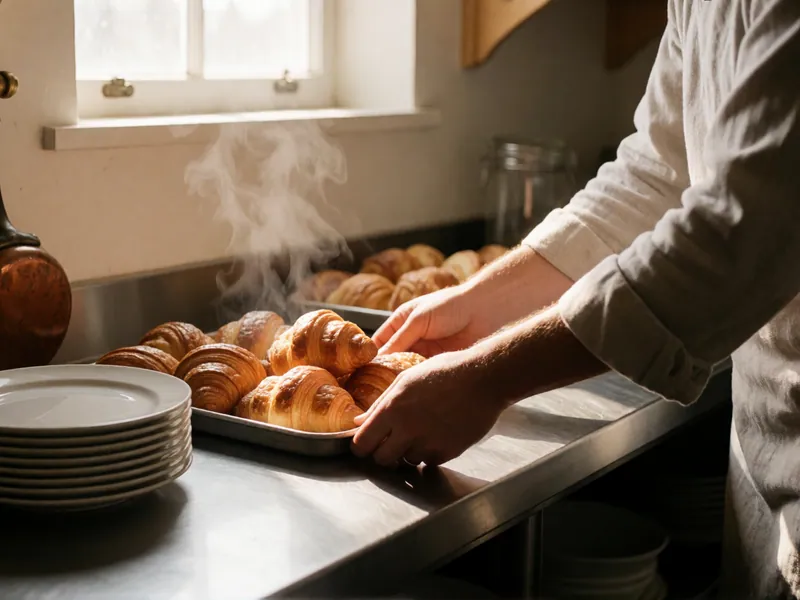 Pastries going out at seven in the morning